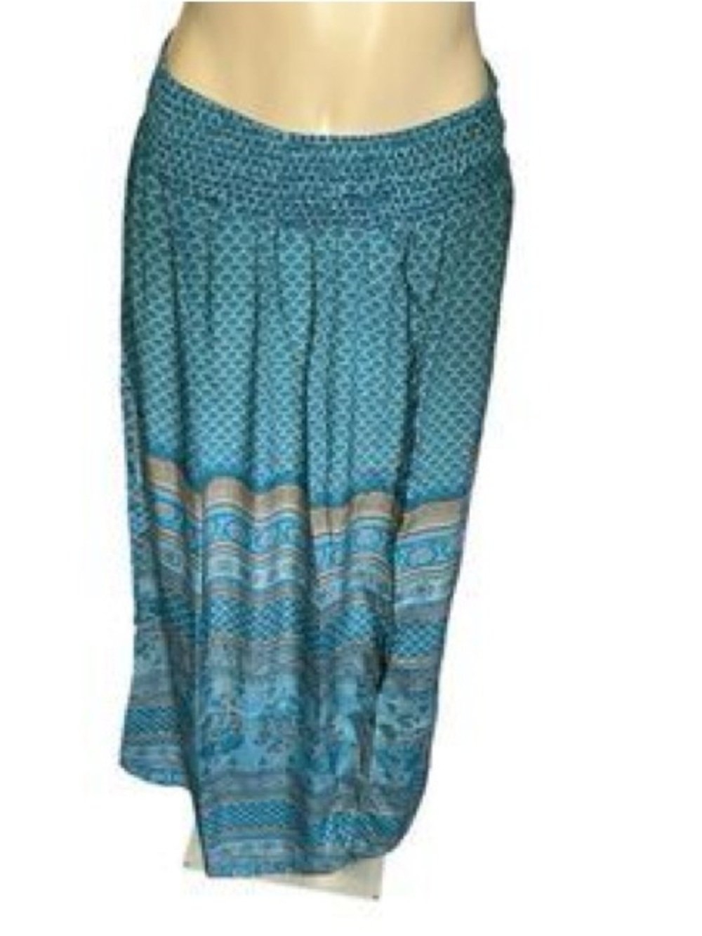 RAGA Teal and Beige Printed Maxi Skirt